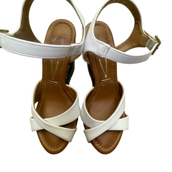 Vizzano Women’s White Faux Leather Tropical Pineapple Print Wedge Sandals Size 6 - Picture 9 of 11